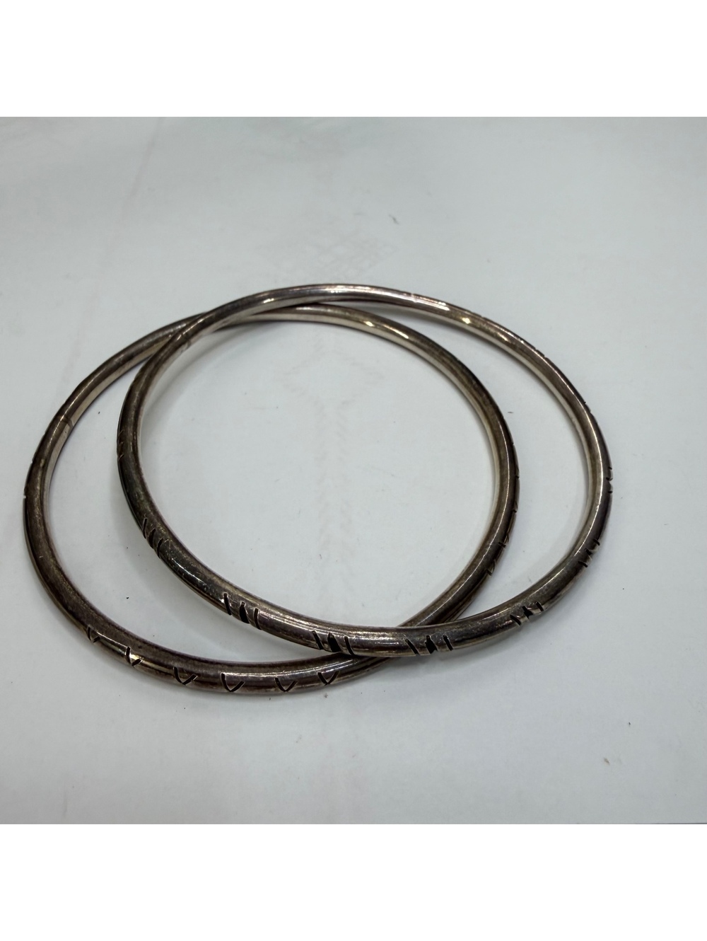 Sterling silver Taxco bangle set of 2 vintage
